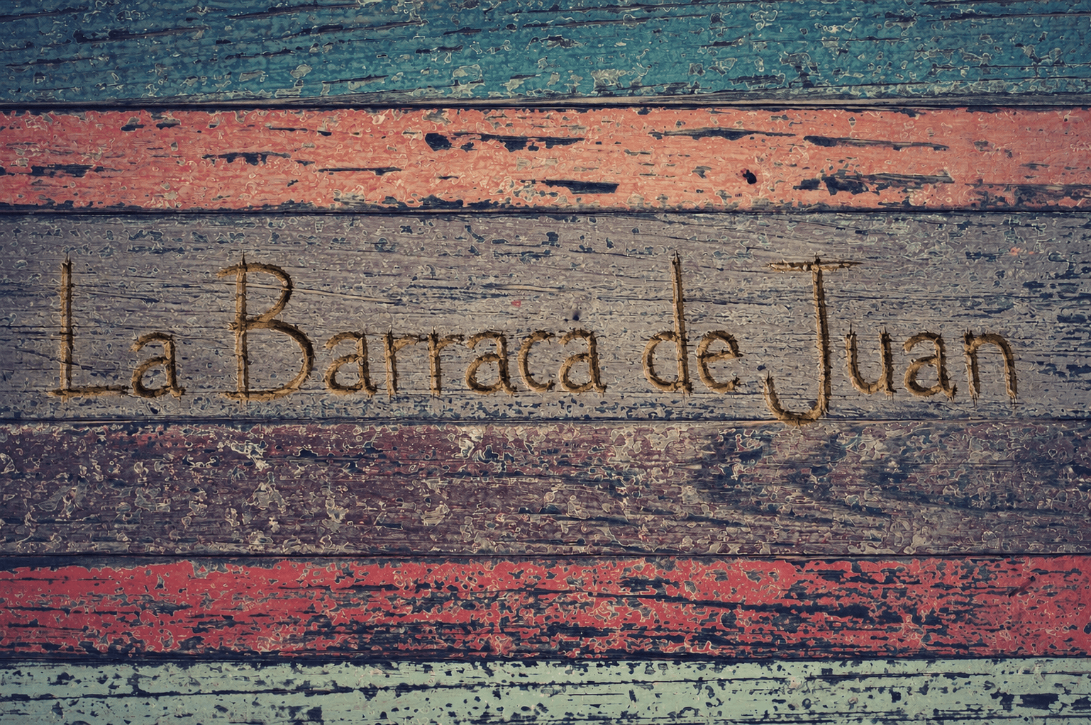 La Barraca de Juan grabado sobre tablas de madera recuperada